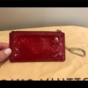 Louis Vuitton Red Patent Leather Key Faab